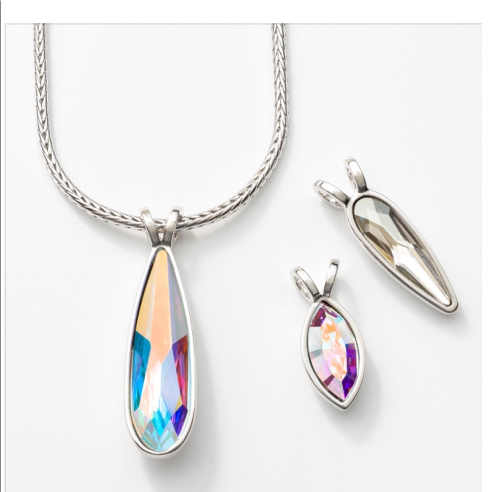 Exquisite Touchstone Removable Crystals Necklace Swarovski aurore boreale BNIB - Picture 3 of 6